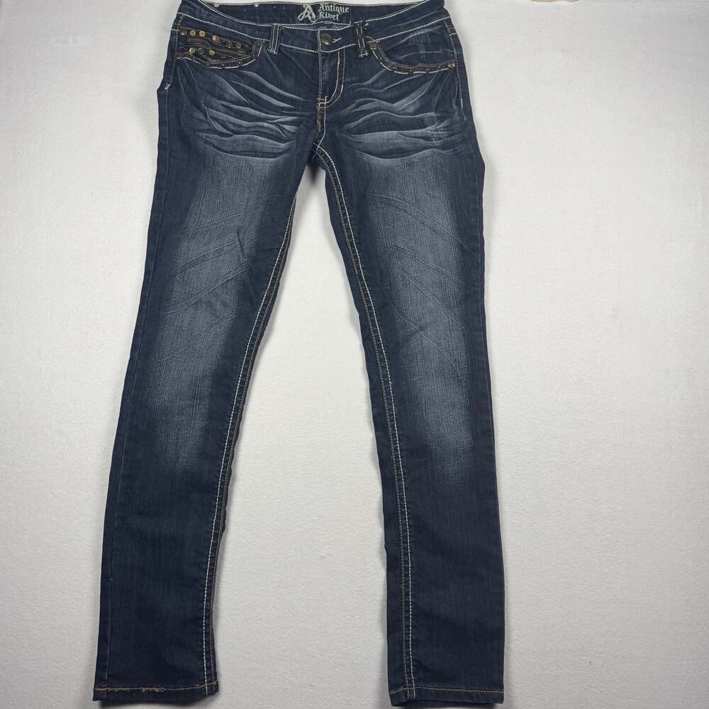 Antique Rivet Women's Dark Wash Embellished Jeans Size 13/32